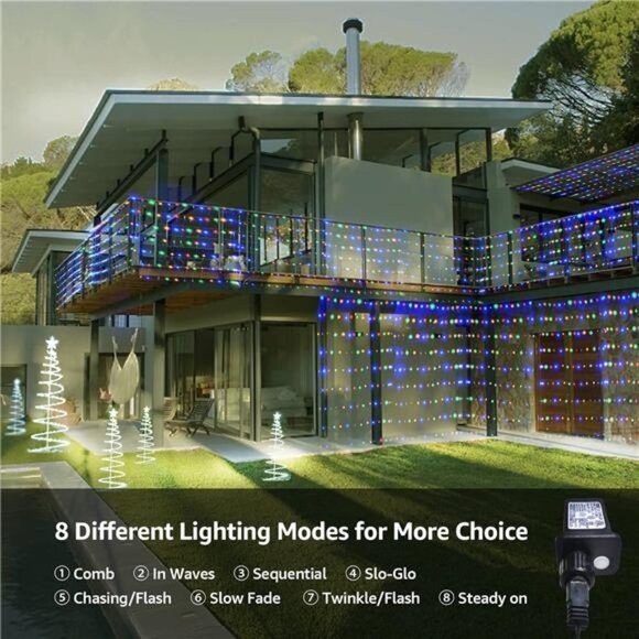 Christmas Net Lights, 360 LEDs 9.8ft x 6.6ft Multicolor Outdoor Christmas Decor - Picture 3 of 6